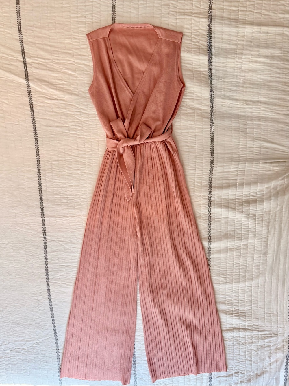Sleeveless Wrap Jumpsuit in Coral Pink